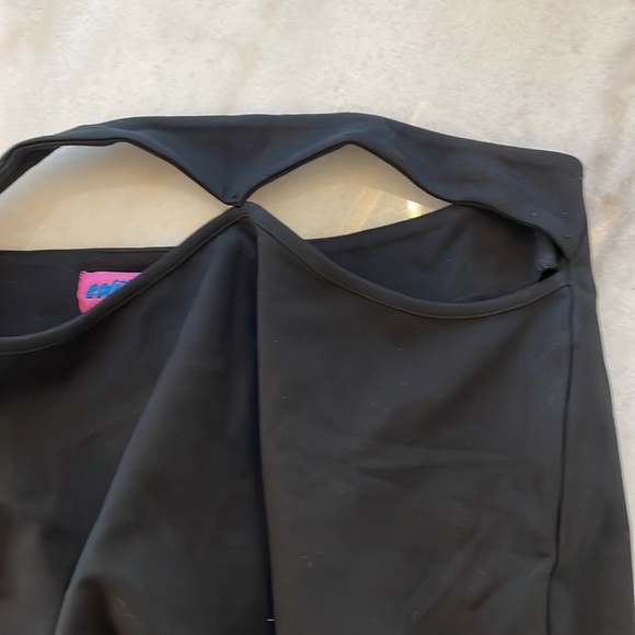 Women’s black mini skirt with cut outs in the front - Picture 2 of 4
